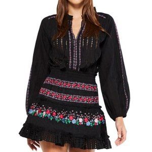 MISA LA Manuela embroidered dress